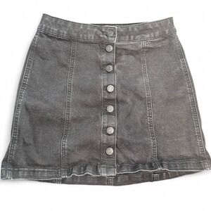 Black Denim Mini Skirt, Size 3